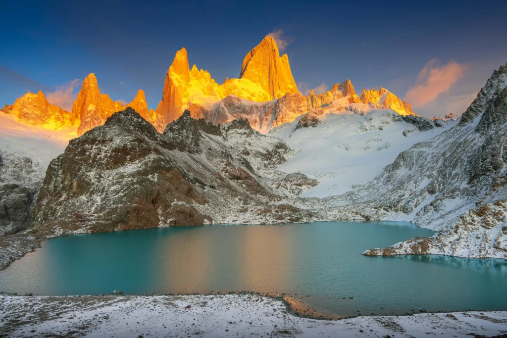 De bergen in Patagonië zijn erg imponerend